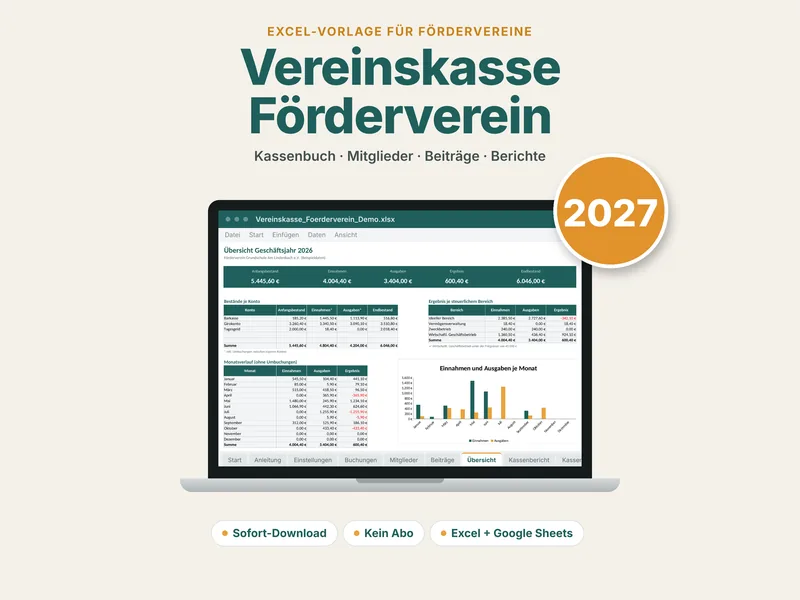 Kasse Förderverein (Schule, Kita) – Beispielansicht