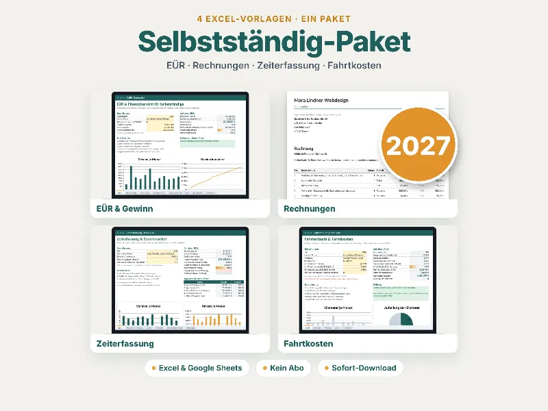 Selbstständig-Paket (4 Vorlagen) – Beispielansicht